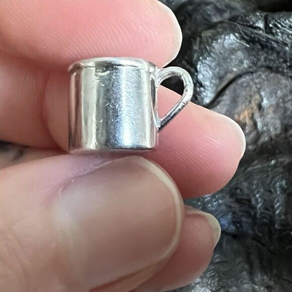 Vintage Sterling Silver Charm Small Cup Baby Birth Delivery Family - Picture 6 of 9